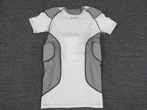 Riddell Power Padded Shirt Adult Large Short Sleeve Gray Crew Neck Pullover